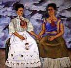 Frida Kahlo Canvas Paintings - The Two Fridas